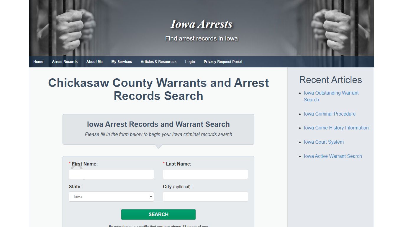 Chickasaw County Warrants and Arrest Records Search - Iowa Arrests