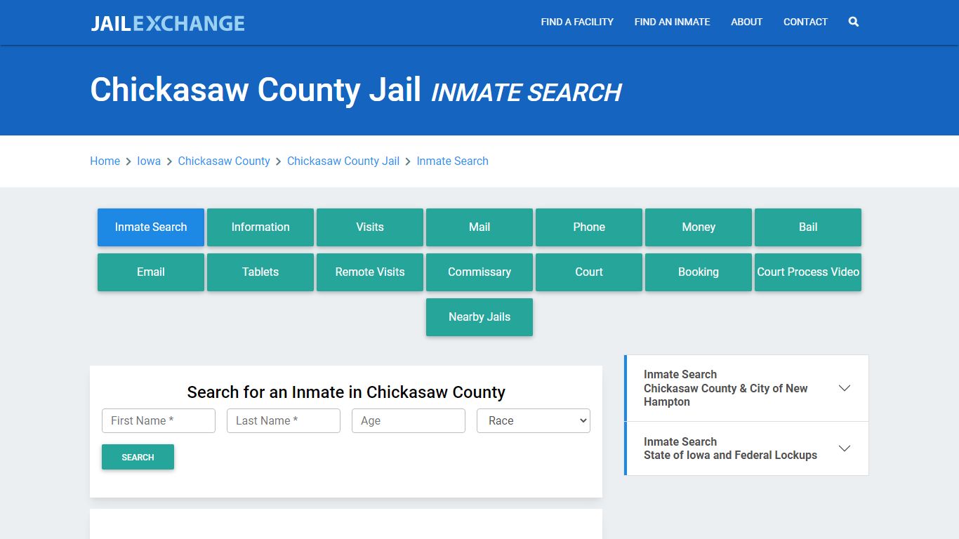 Chickasaw County Jail, IA Inmate Search: Roster & Mugshots