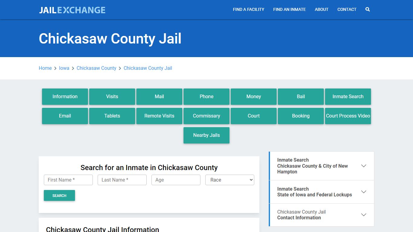 Chickasaw County Jail Roster Lookup, IA, Inmate Search